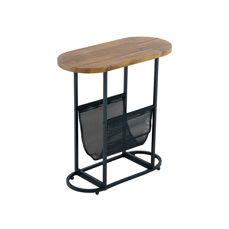 17 Stories Oval Small Side Tables Living Room Small Space With Magazines Organizer Storage Space