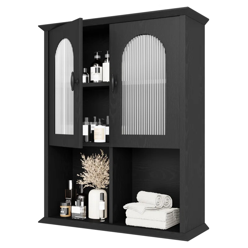 Red Barrel Studio® Bathroom Wall Cabinet with Fluted Door