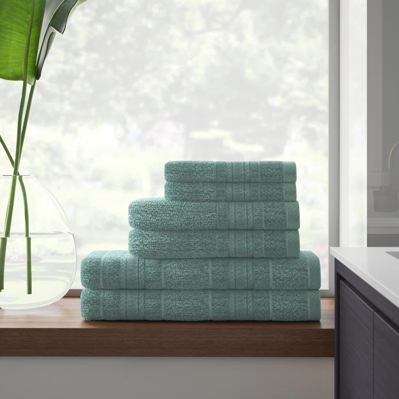 Madison Park Essentials Super Soft Cotton Quick Dry Bath Towel 6 Piece Set