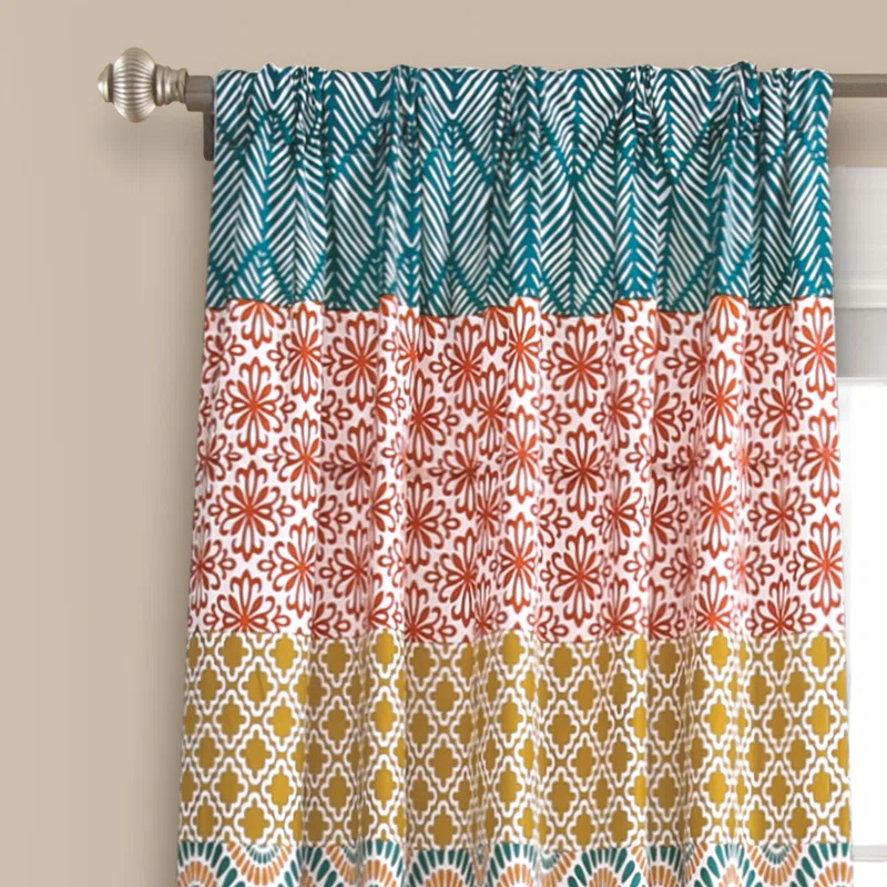 Lush Decor Bohemian Semi-Sheer Curtain Panel
