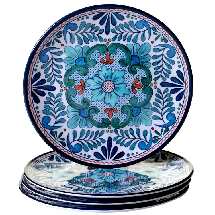 Certified International Talavera Heavy Weight 12 Piece Melamine Dinnerware Set, Service for 4