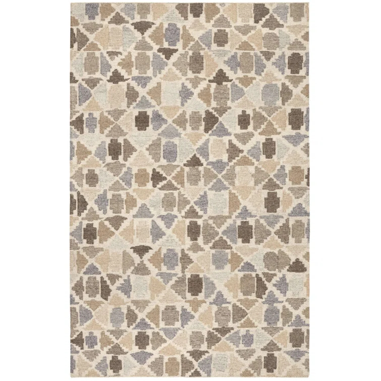 Dash and Albert Rugs Rufus Kit Kemp x Annie Selke Rufus Stone Kilim Natural Handwoven Wool Rug