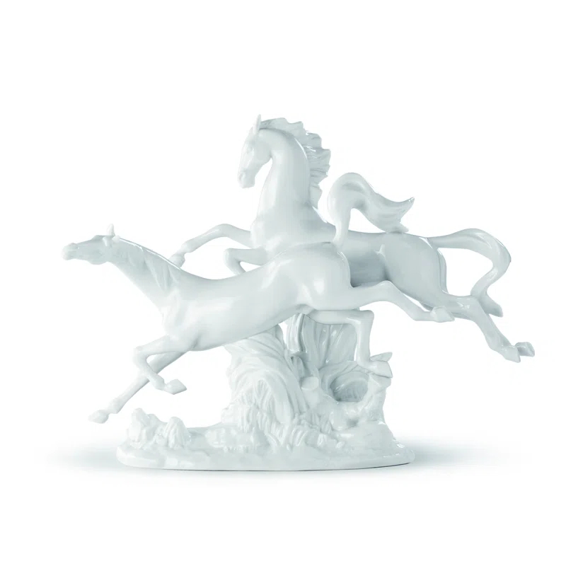 Lladro Horses Galloping Figurine