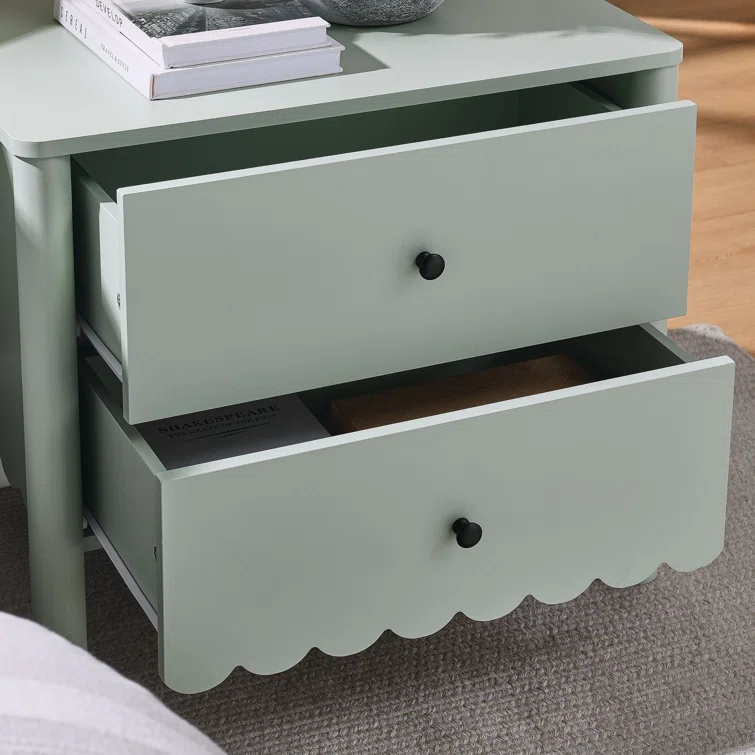Modway Emmeline Scalloped 2-Drawer Nightstand