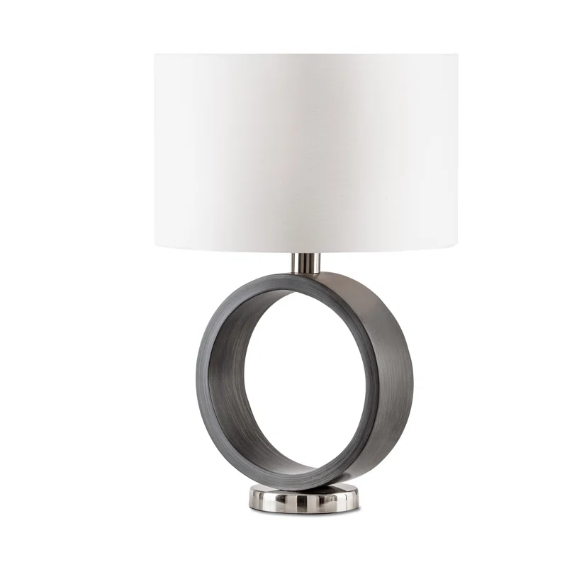 Nova of California Tracey Ring Table Lamp - 29″, Charcoal Gray, Brushed Nickel, On/Off Switch & Reviews | Wayfair
