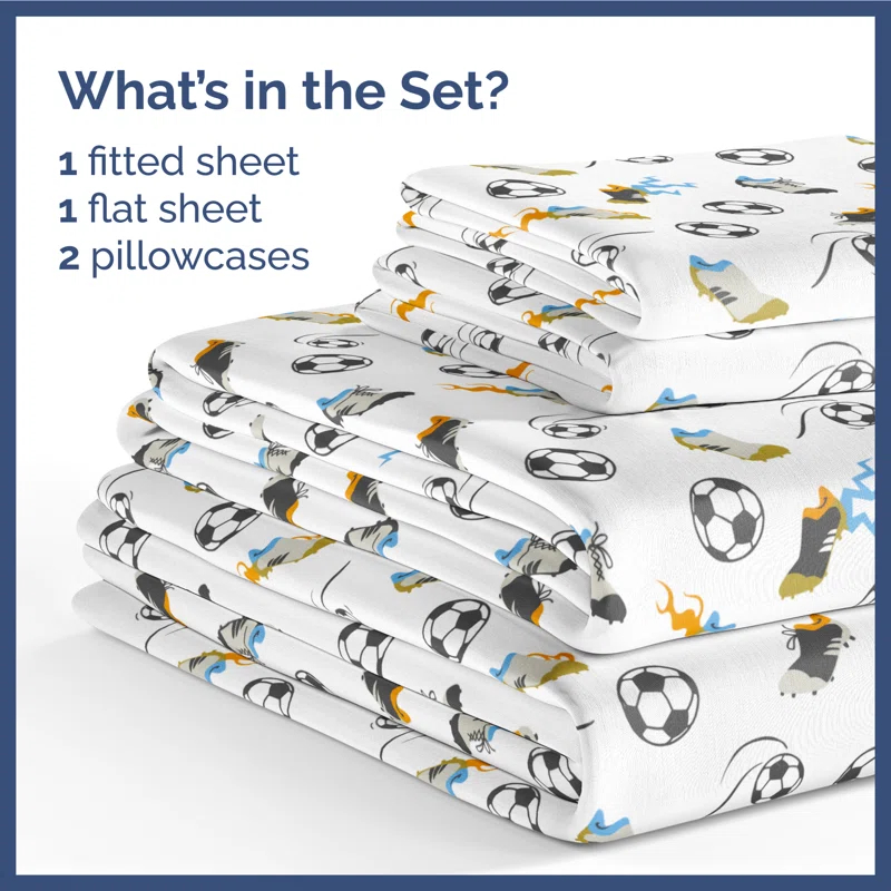 CGK Linens 4 Piece Kids Microfiber Sheet Set - Wrinkle Free - Cute, Cozy, Soft