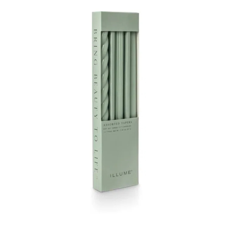 ILLUME Beautifully Done Unscented Assorted Candle Tapers 3-Pack
