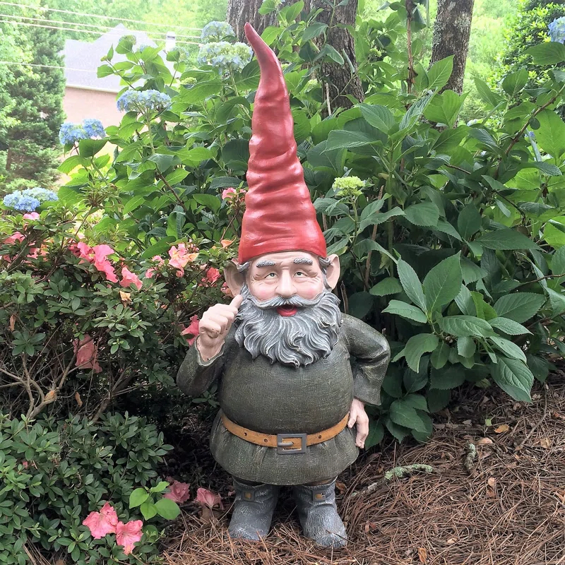 HomeStyles Old World Gnomes Rumple Thumbs Up Gnome Garden Statue