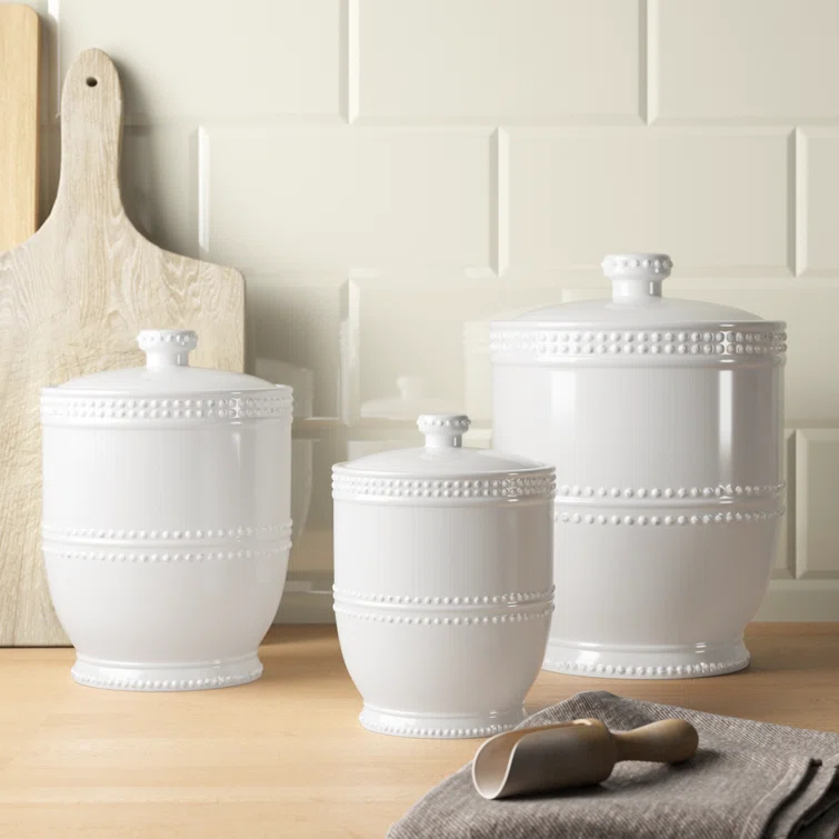 Birch Lane™ Deckard Ceramic / Porcelain Canister - Set of 3