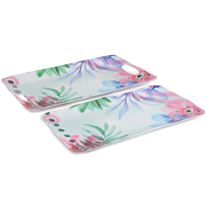 Spice by Tia Mowry Spice By Tia Mowry Cinnamon Twist 2 Piece Melamine Serving Tray Set In Multi