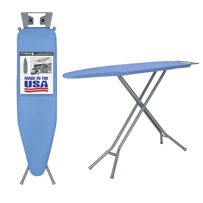 Seymour Home Products Seymour Home Products Adjustable Height 4 Leg Ironing Board with Mesh Top and Iron Rest