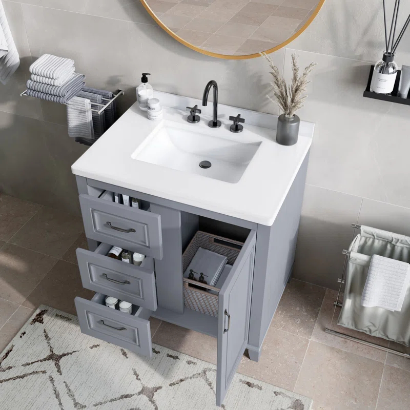 Hanover Hanover Ambridge 31'' Vanity Cabinet with Sink Combo for Bathroom, Pre-Assembled Cabinet