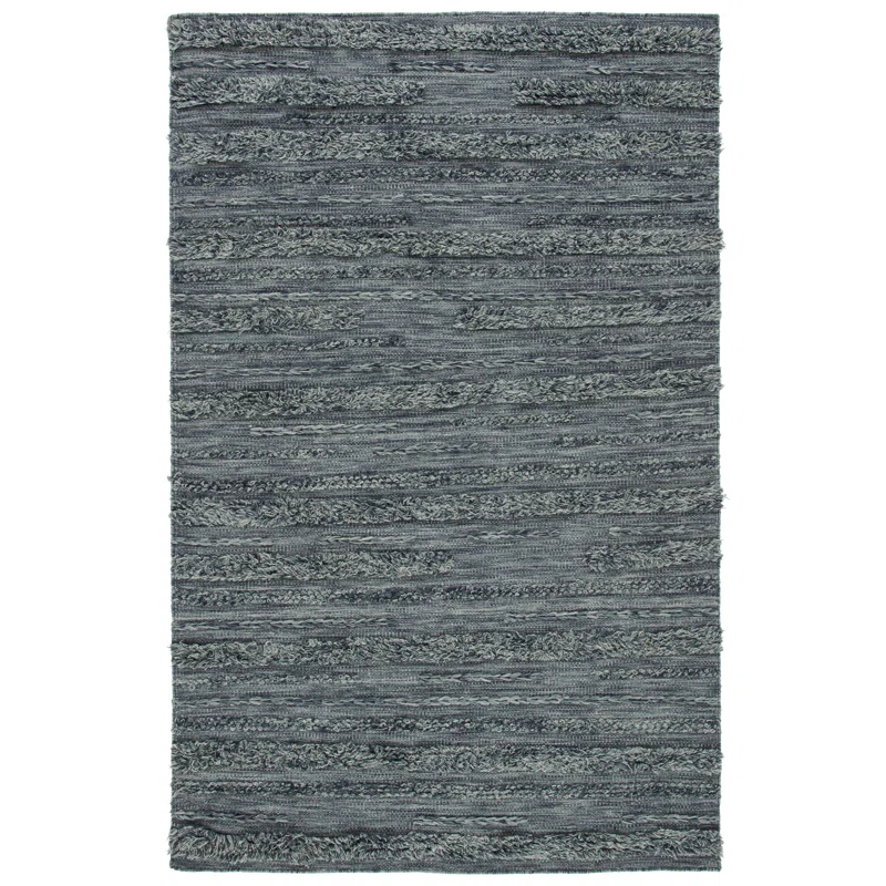 Hartzler Handmade Flatweave Charcoal/Ivory Area Rug