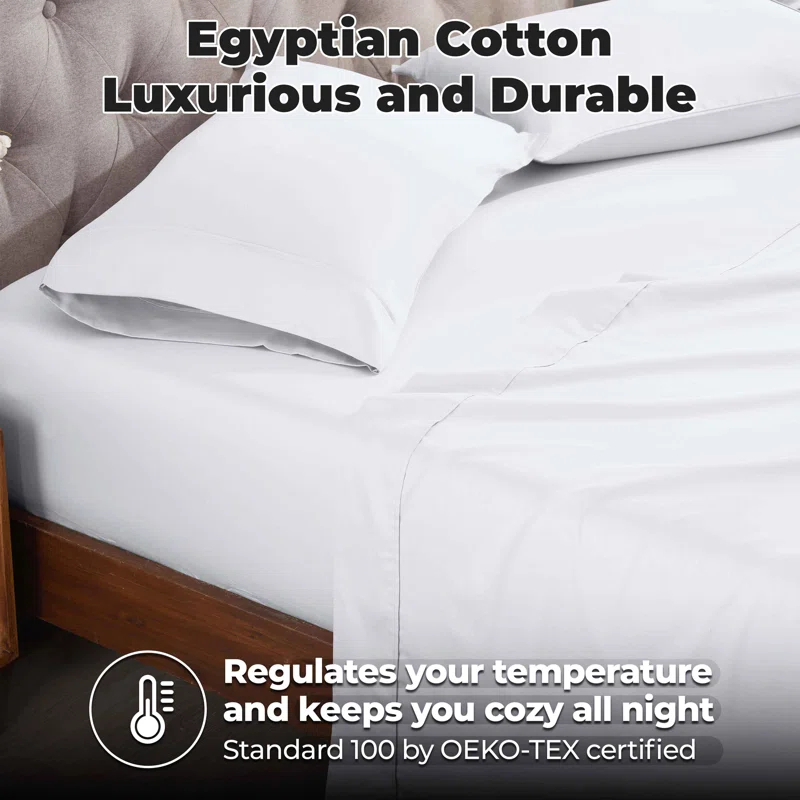 Luxor Treasures 400 Thread Count Egyptian-Quality Cotton Pillowcase (Set of 2)