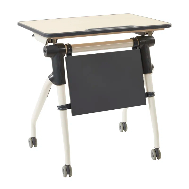 ECR4Kids ECR4Kids Nesting Student Desk, Portable Table, Maple/Grey