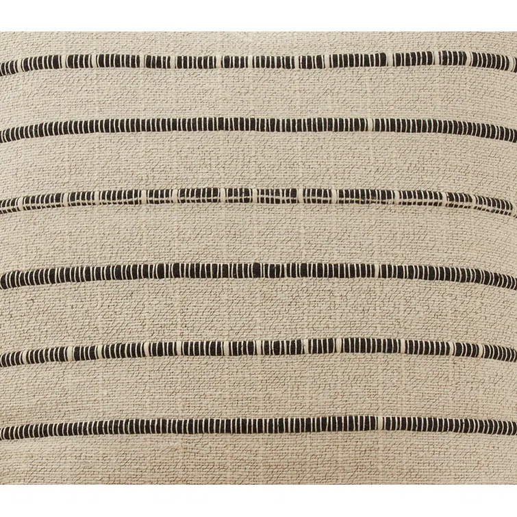 Saro Coralee Collection Striped Cotton Throw Pillow
