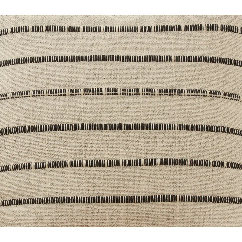Saro Coralee Collection Striped Cotton Throw Pillow