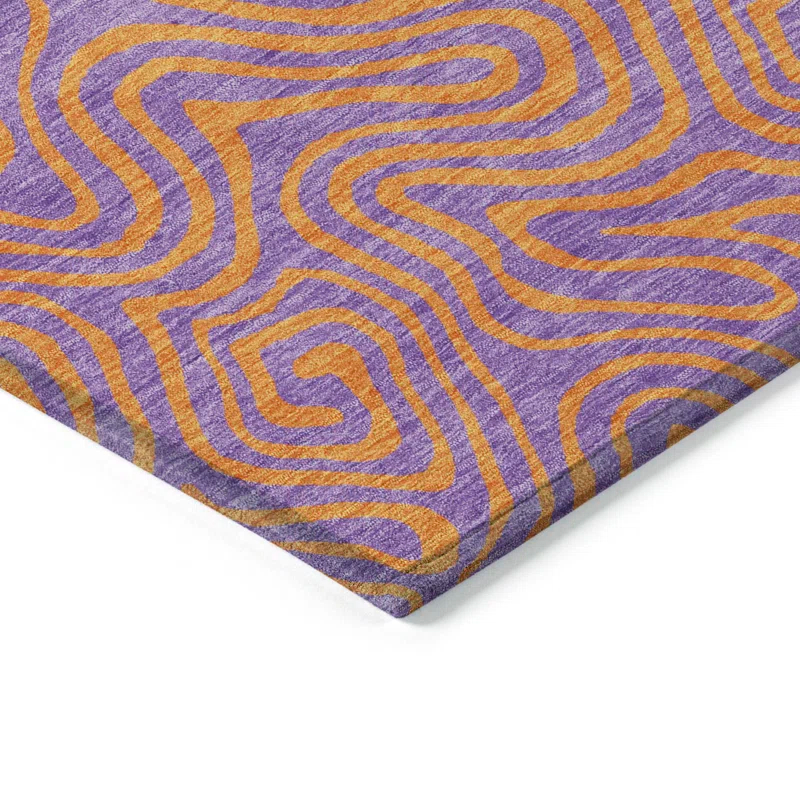 Machine Washable Indoor/Outdoor Chayden ACN1031 Brown 1'8" x 2'6" Rug