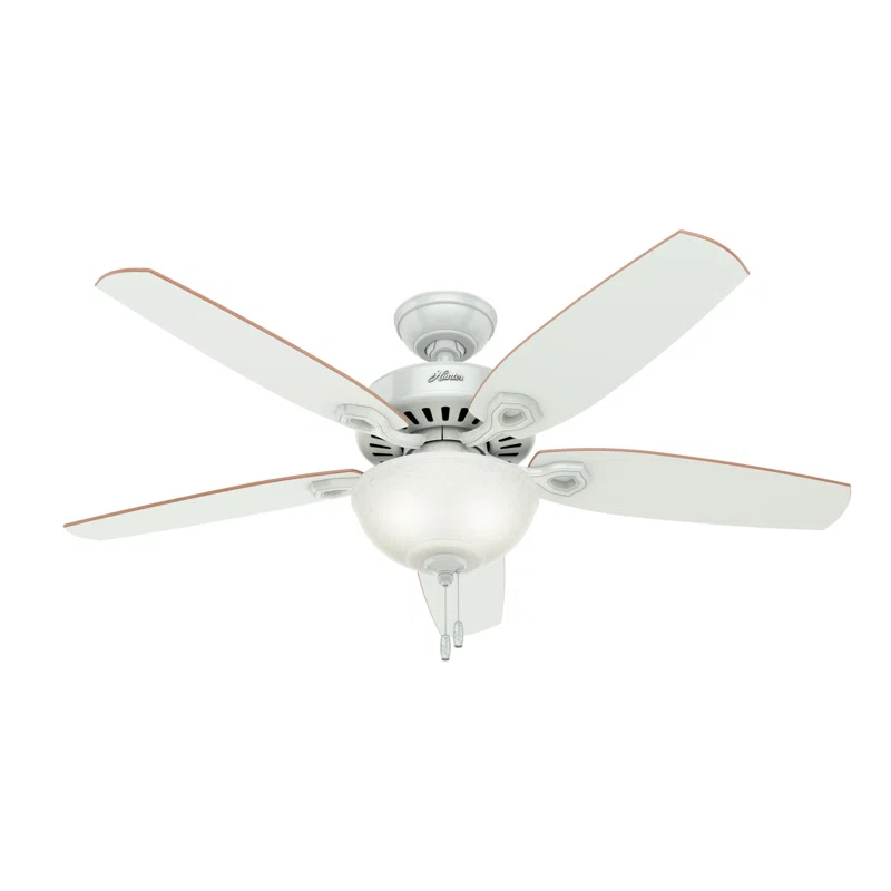 Hunter Fan 52" Builder Deluxe 5 - Blade Standard Ceiling Fan with Pull Chain and Light Kit Included