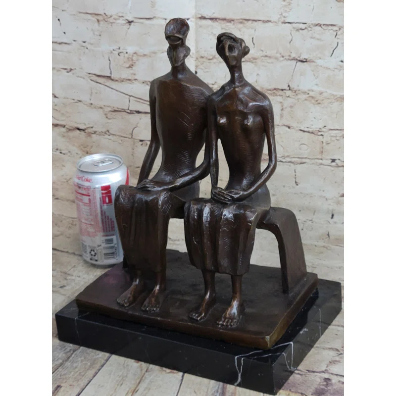 Red Barrel Studio® King And Queen By Henry Moore Abstract Surreal Man  Woman On Bench Statue Sculpture 12 Inches X 9 Inches