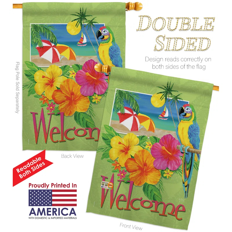 Breeze Decor Double Sided 40.00'' H x 28.00'' W Polyester Flag Set