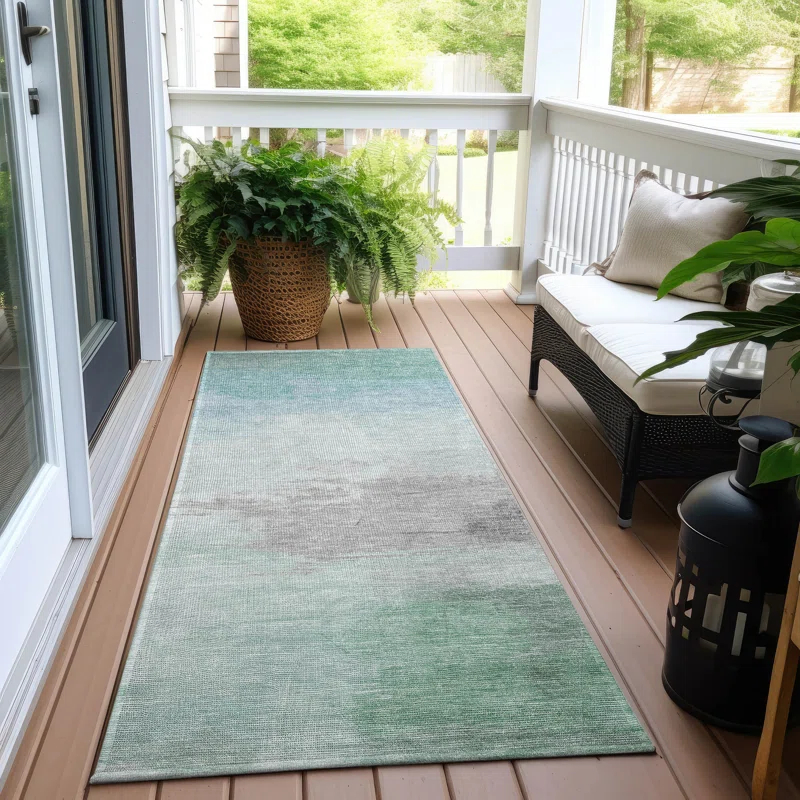 Machine Washable Indoor/Outdoor Chantille ACN1521 Seafoam Rug