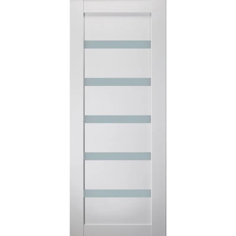 Stile Doors 80'' Solid + Manufactured Wood Glass Prehung Door
