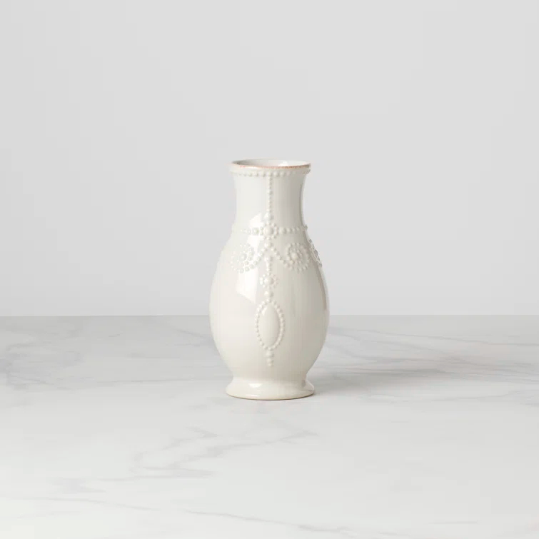 Lenox French Perle Giftware White 8" Fluted Vase