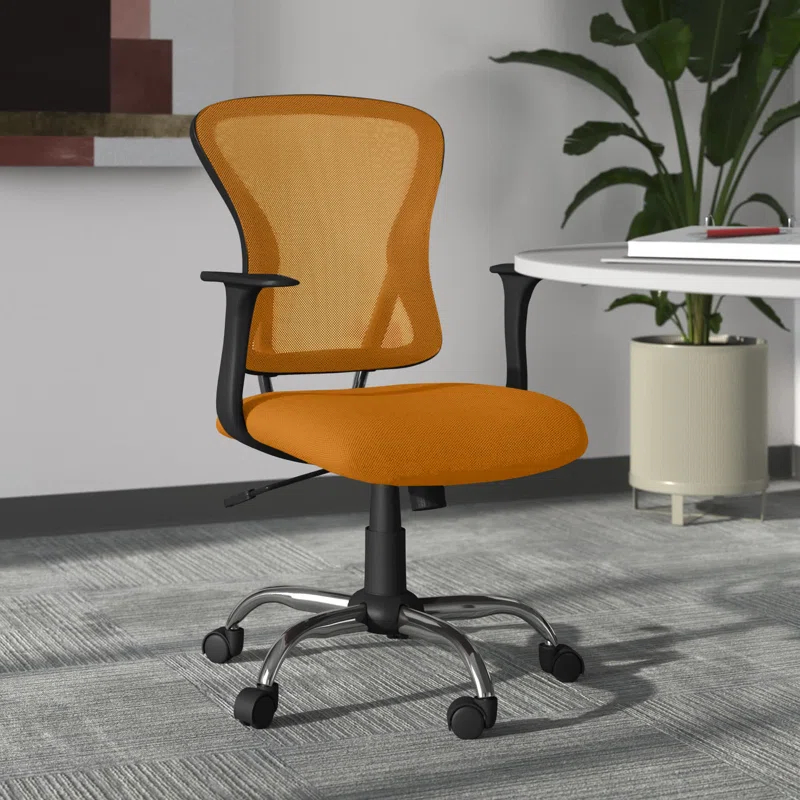 Flash Furniture Mid-Back Mesh Swivel Task Office Chair with Chrome Base and Arms