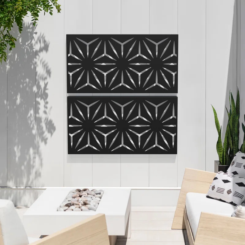 Veradek Screen Series Star Plastic Black Screen Panel (Set of 2)