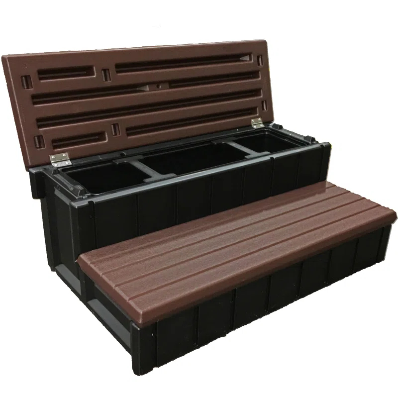 Confer Plastics 36" Storage Spa Steps Espresso
