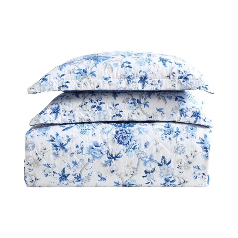 Laura Ashley Laura Ashley Breezy Floral Cotton Reversible Quilt Set
