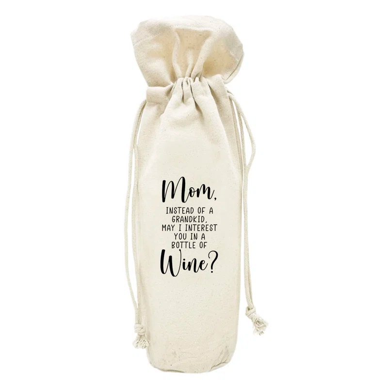 Koyal Wholesale Mother''s Day Wine Bag, Instead Of A Grandkid, May I Interest You In A Bottle Of Wine, 1-Pack