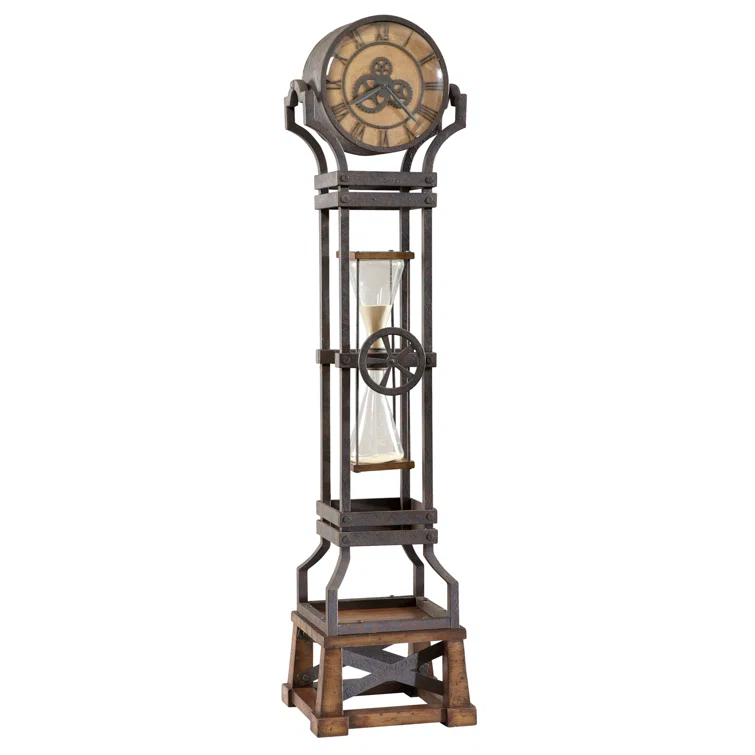 Howard Miller® Hourglass 77.5'' H Metal Grandfather Clock with Adjustable Chime Volume