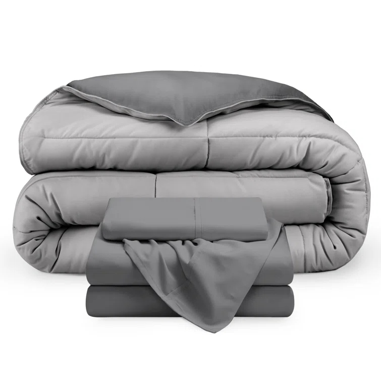 Bare Home 1800 Premium Microfiber Reversible Bed-In-A-Bag