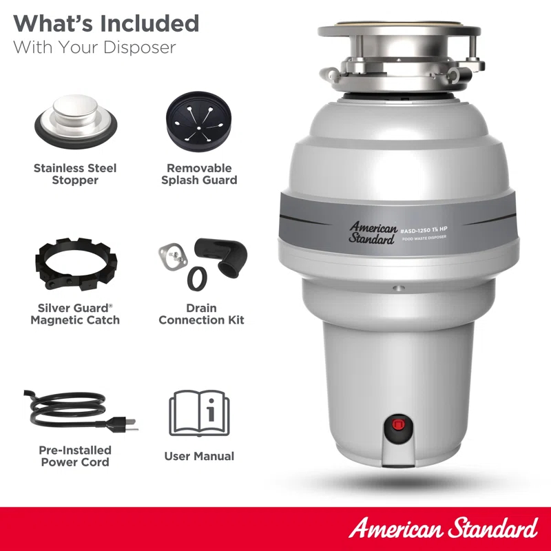 American Standard American Standard 1.25 HP Continuous Feed Garbage Disposal with Cord