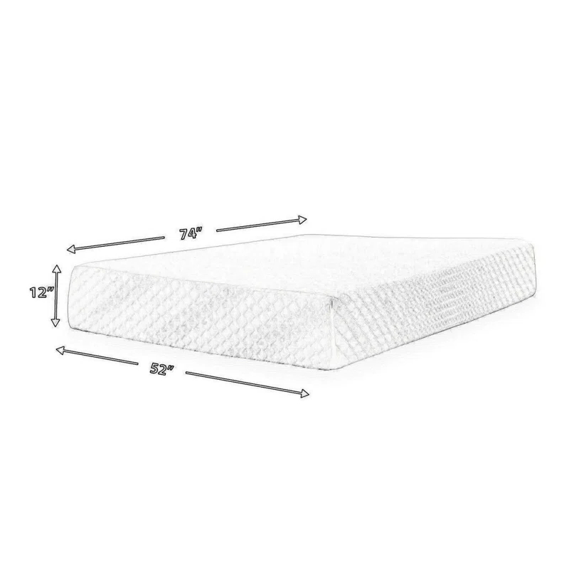 Benjara Jeny Mattress, Cool Comfort Memory Foam, Stretch Cover 12 Inch