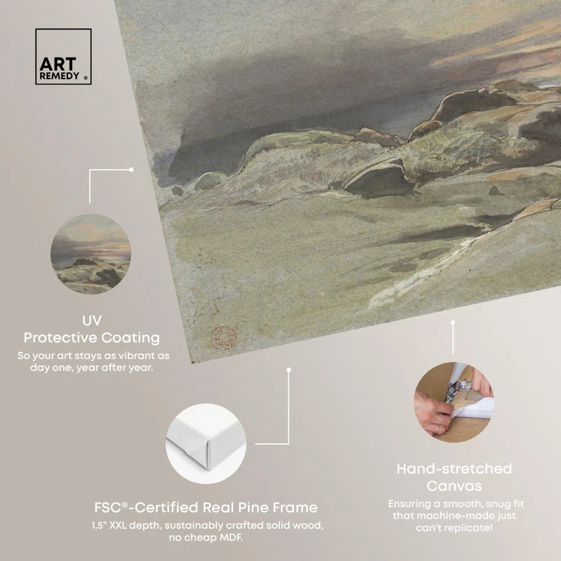 Art Remedy Sunset Rocky Coastline Canvas Coastal Classic Art by Art Remedy