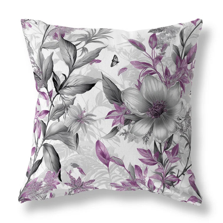 Amrita Sen Exquisite Floral Breeze Floral Indoor/Outdoor Reversible Throw Pillow