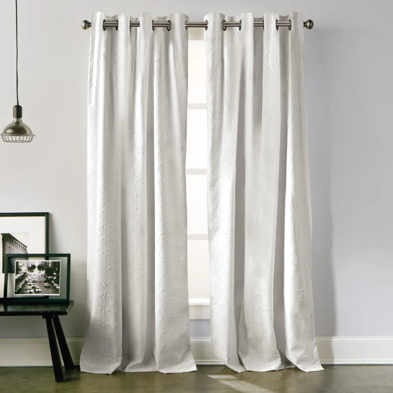 DKNY Chrysanthemum Solid Color Grommet Curtain Panel Pair (Set of 2)
