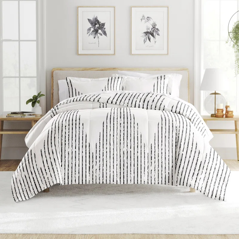 Becky Cameron Soft Diamond Stripe Down-Alternative Comforter Set