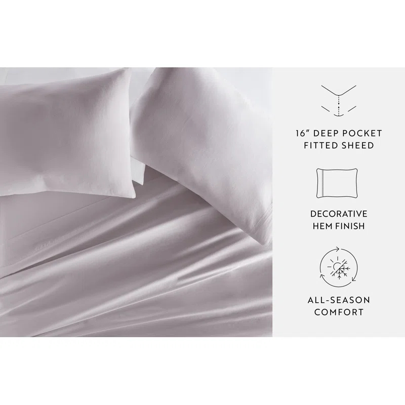 Sateen Long-Staple Cotton Deep Pocket Sheet Set