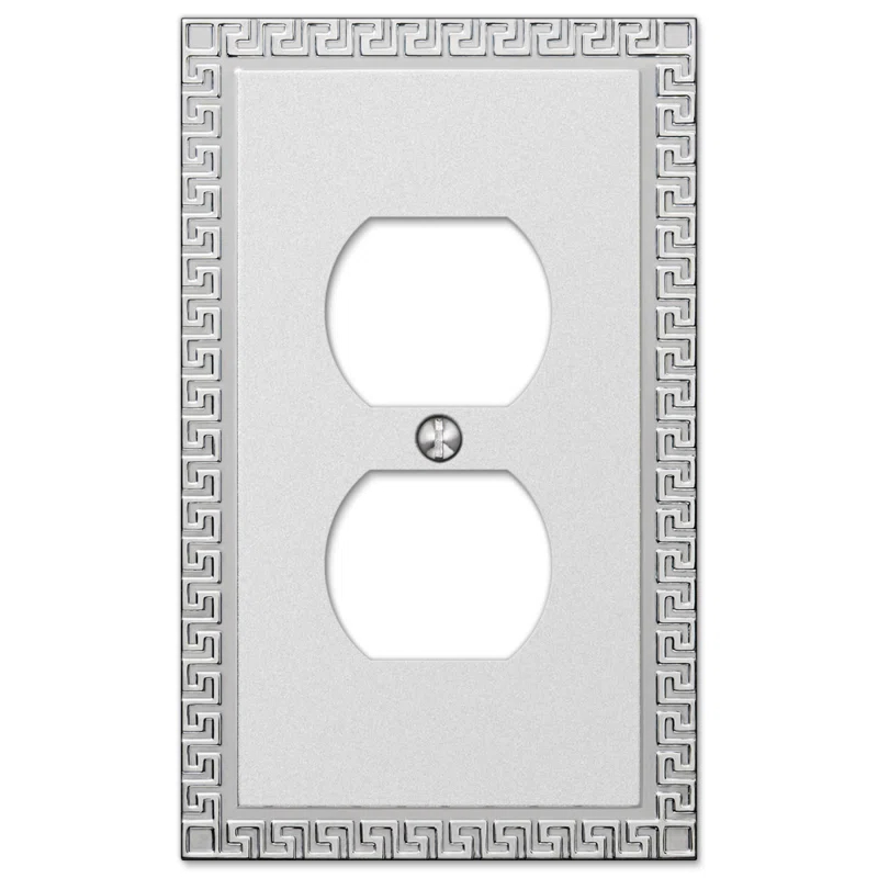 AmerTac Greek No Subject 1 - Gang Duplex Outlet Standard Wall Plate
