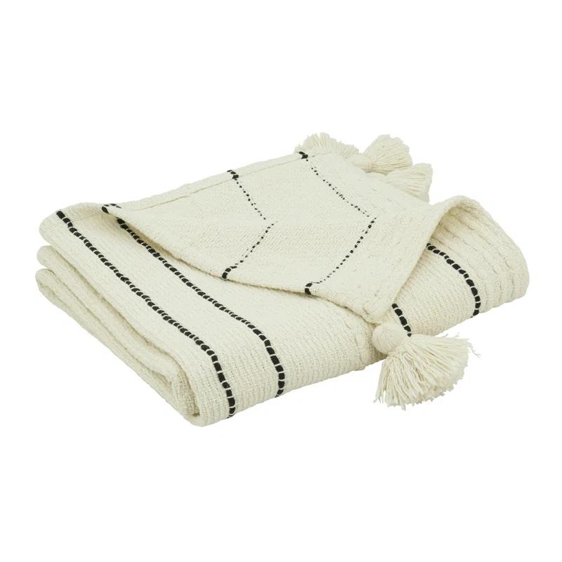Saro Sevan Collection Hand Woven Throw Blanket
