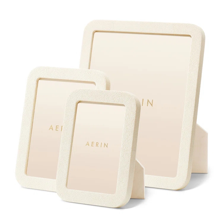 AERIN Shagreen Leather Picture Frame