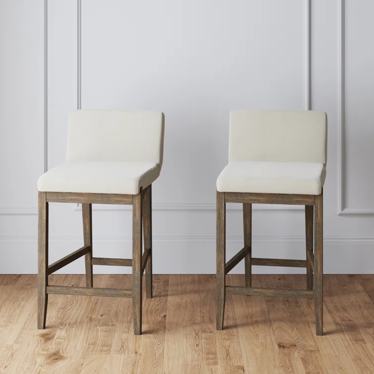Nathan James Upholstered Wooden Stool