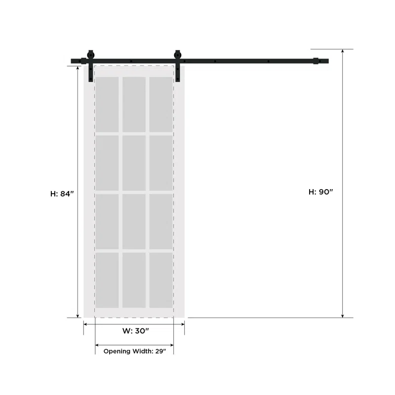 VDomDoors Sete Frosted Glass Standard White Door Slab