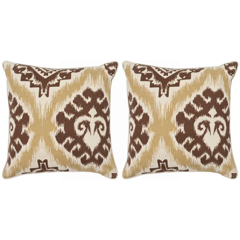 Safavieh Joyce Embroidered Feather Linen Reversible Throw Pillow (Set of 2)