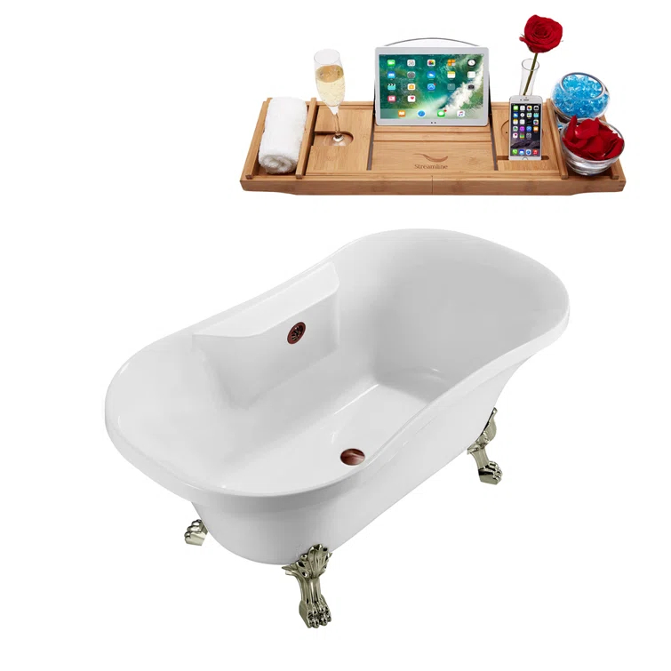 Streamline Bath 60'' x 32'' Soaking Acrylic Bathtub N100BNK-ORB