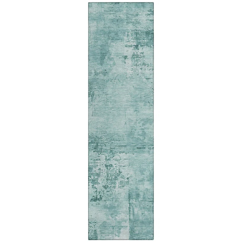 Machine Washable Indoor/Outdoor Chayden ACN1062 Teal Rug